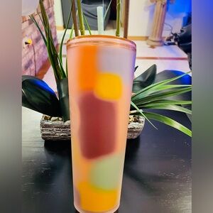 Starbucks Multi Colored Soft Touch Tumbler Venti Cold Cup Reusable 24oz New 2025